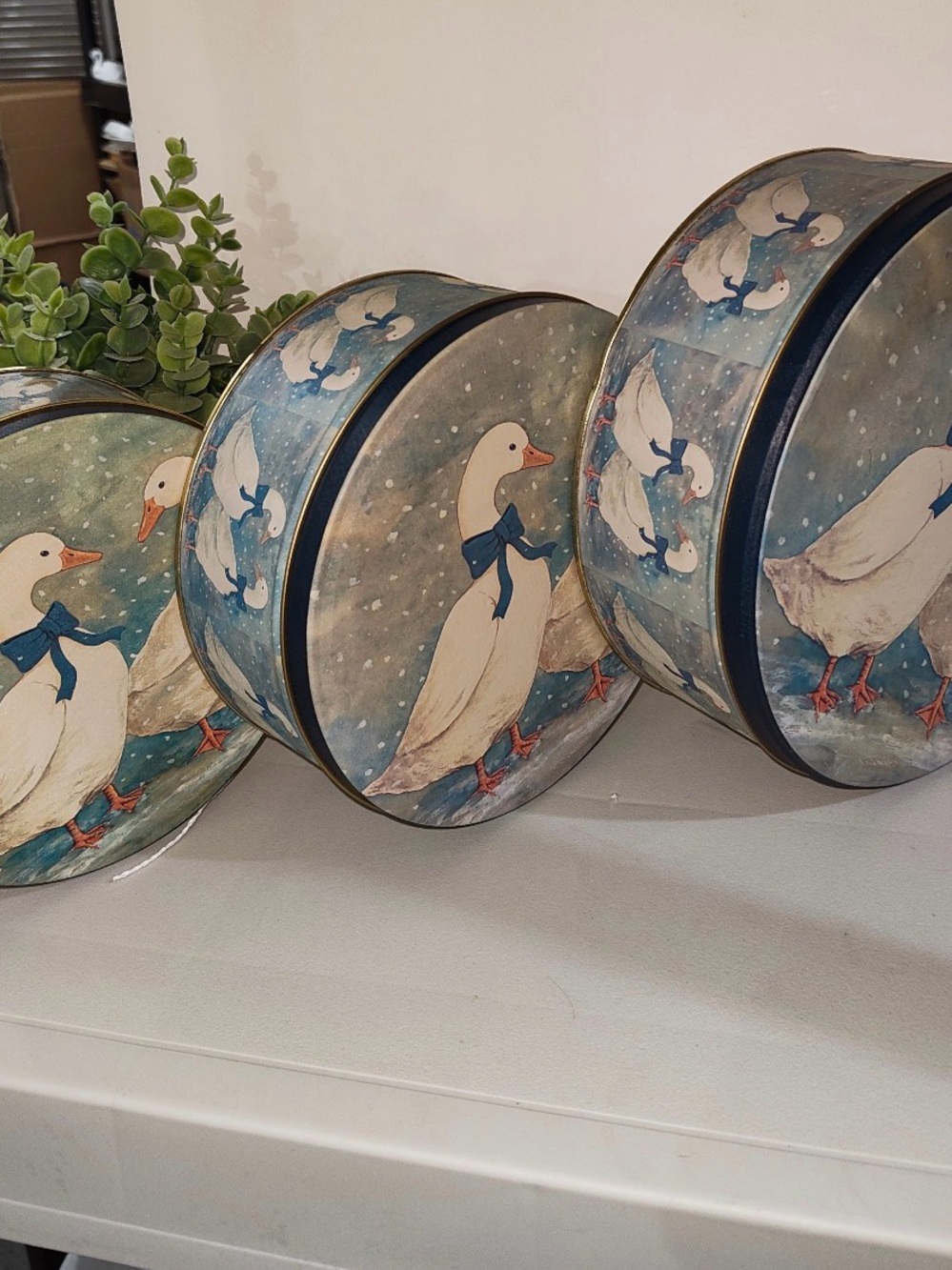 Decorative Goose Tin Canister Set